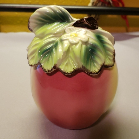 Vintage Peach Shaped Sugar Preserve Jam Jelly Bowl